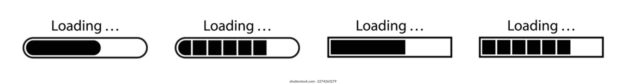 Cargando el icono de progreso de la barra. Progreso de descarga, ilustración vectorial