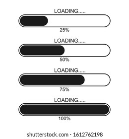 loading bar progress icon,  load indicator sign, waiting symbols,  vector illustration