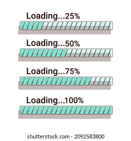 Loading bar progress icons isolated. Template.