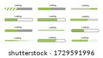 loading bar progress icons, load sign green vector illustration. System software update and upgrade concept. Vector illusration EPS 10