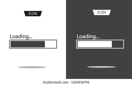 loading bar progress icons, load sign vector isolated on white background.