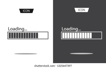 loading bar progress icons, load sign vector isolated on white background.