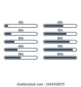 Loading bar progress icons, load sign vector illustration - Vector