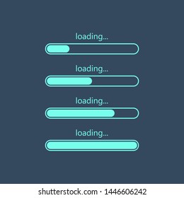 Loading bar progress icons, load sign. Vector illustration