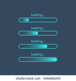 Loading bar progress icons, load sign. Vector illustration