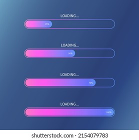 loading bar progress indicator with percents. load sign. Flat design. Vector Illustration