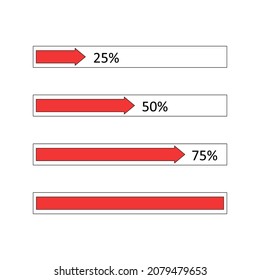Loading bar progress status templates. Isolated element for banner, web, sticker. Vector illustration.