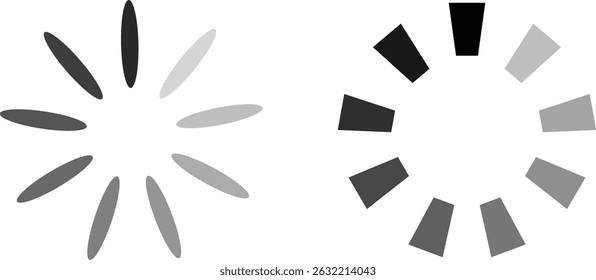 Loading bar set. Retro progress bars on white and black screens. Search vector loading vector collection isolated on transparent of loading and buffering symbols for websites, app, logo load design.