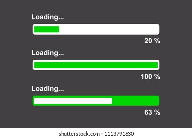 Loading bar set, vector illustration.