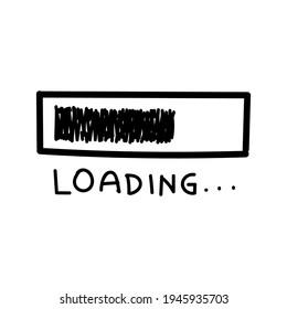Loading bar sign doodle set 