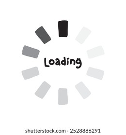 Carregando conjunto de doodles de sinal de barra
