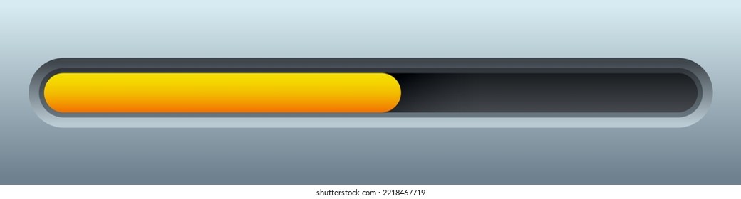 Loading bar or Slider bar. Vector clipart isolated on white background.