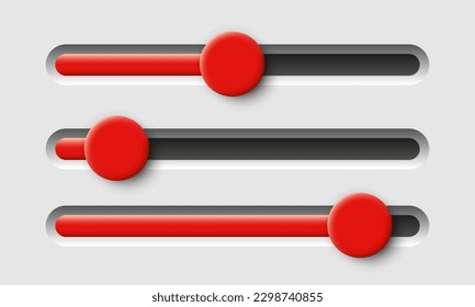 Loading bar or Slider bar. Vector clipart isolated on white background.	
