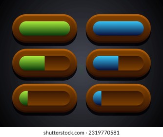 Loading bar or Slider bar. Vector clipart isolated on white background.