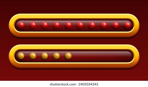 Loading bar or Slider bar. Vector clipart isolated on dark background.