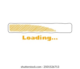 Loading bar status icon. Vector illustration. Vector loaded icons. Download progress. Donload or Upload. Hand-drawn sketch-scribble.