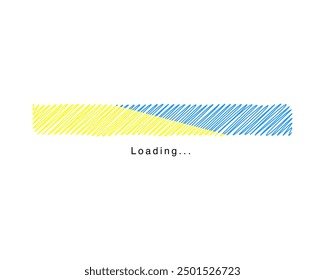 Loading bar status icon. Vector illustration. Vector loaded icons. Download progress. Donload or Upload. Hand-drawn sketch-scribble.