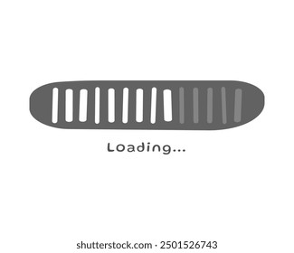 Loading bar status icon. Vector illustration. Vector loaded icons. Download progress. Donload or Upload. Hand-drawn sketch.