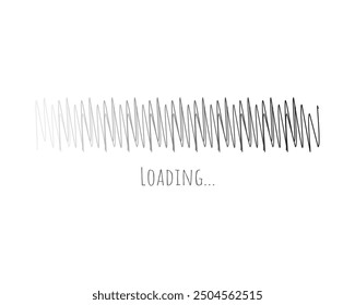 Loading bar status icon. Vector illustration. Vector loaded icons. Download progress. Donload or Upload. Hand-drawn sketch-scribble.