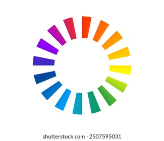 Loading bar status icon. Vector illustration. Vector loaded rainbow icons. Download progress. Donload or Upload.