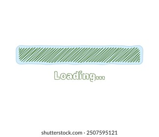 Loading bar status icon. Vector illustration. Vector loaded icons. Download progress. Donload or Upload. Hand-drawn sketch-scribble.