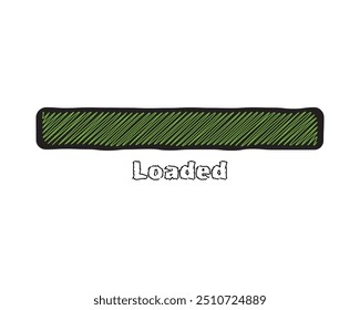 Carregando ícone de status da barra. Ilustração vetorial. Ícones carregados por vetor. Progresso do download. Fazer download ou upload. Esboço desenhado à mão-rabiscar.