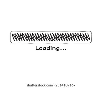 Loading bar status icon. Vector illustration. Vector loaded icons. Download progress. Donload or Upload. Hand-drawn sketch-scribble.