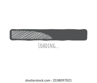Loading bar status icon. Vector illustration. Vector loaded icons. Download progress. Donload or Upload. Hand-drawn sketch-scribble.