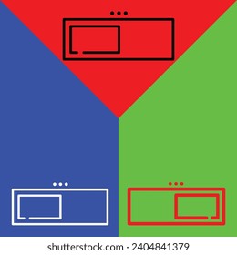 Loading bar Vector Icon, Lineal style icon, from Work in Progress icons collection, isolated on Red, Blue and Green Background.