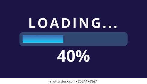 Carregando ilustração de vetor de barra, ícones de barra de progresso para interface da Web, sites e recursos gráficos, 40% carregado.