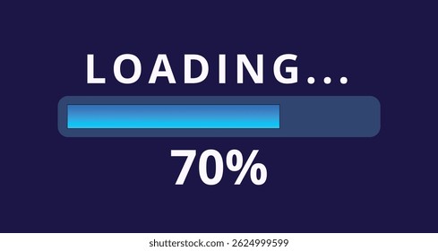 Loading bar vector illustration, progress bar icons for web interface, websites and graphic resources, 70% loaded.