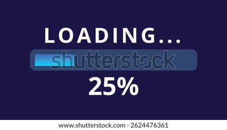 Loading bar vector illustration, progress bar icons for web interface, websites and graphic resources, 25% loaded.