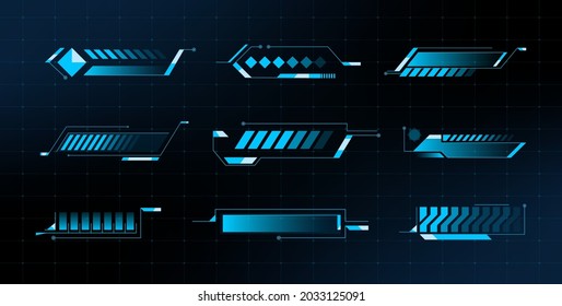 Loading Bars Set. Sci Fi Modern. HUD Futuristic User Interface Progress Bar. Vector