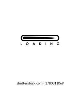 Loading black logo with a pointed end