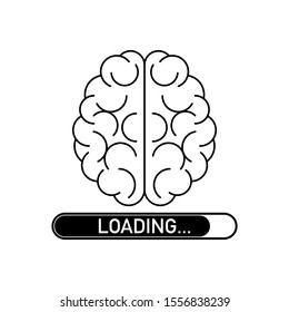 Loading brain, concept design intelligence mind sign vector