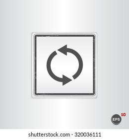 Loading and buffering icon. Flat design style. Made vector illustration. Emblem or label with shadow.
