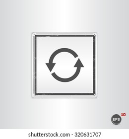 Loading and buffering icon. Flat design style. Made vector illustration. Emblem or label with shadow.