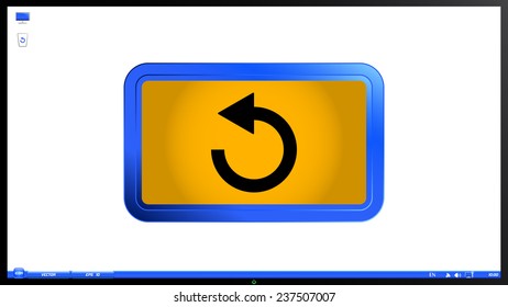 Loading and Buffering Icon on the screen monitor. Made in vector illustration