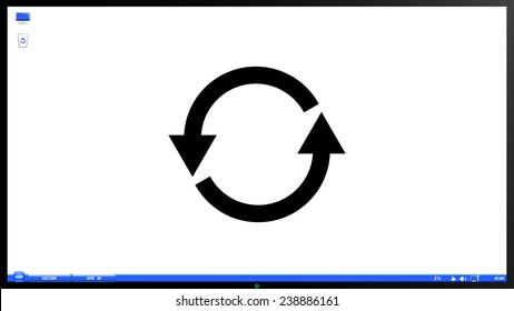 Loading and Buffering Icon on the screen monitor. Made in vector illustration