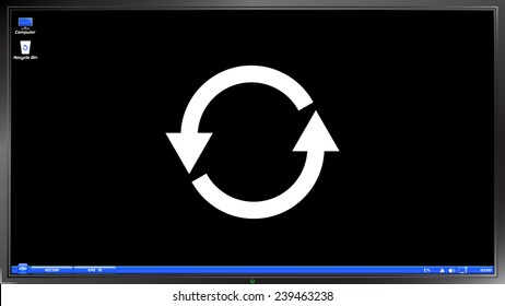 Loading and Buffering Icon on the screen monitor. Made in vector illustration