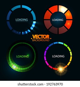 Loading And Buffering Icon Set. Preloaders. Vector Illustration