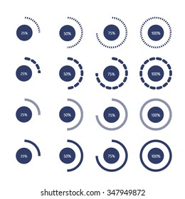 loading and buffering icon set, vector illustration