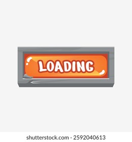 Loading button to be used in game, graphic and software designs on white background