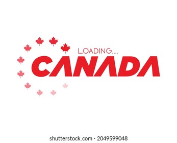 Loading CANADA with CANADIAN flag symbol