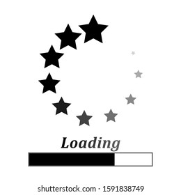Loading circle black stars on a white background, vector