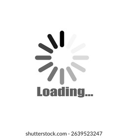 Loading circle icon. Progress bar symbol. Gray spin effect. Vector loading illustration.
