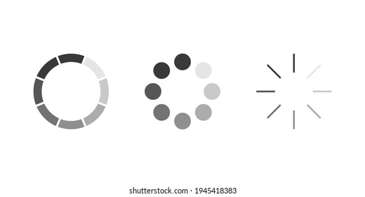 Loading Circle Icon Set in Flat Design Style