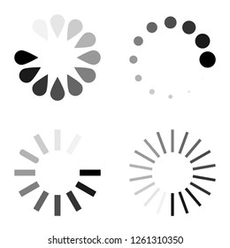 Loading circle icon set. Vector illustration, flat design.