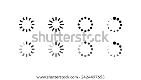 Loading circle icons. Loading icon set. Linear style. Vector icons