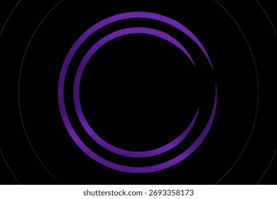 Círculo de carga de neón brillante ilustración de color azul. Progreso de Descarga, almacenamiento en búfer de interfaz precargado. Fondo negro ilustración 4k.